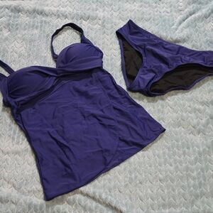 Stylish Blue Tankini Set